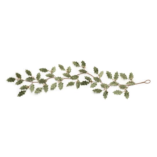 6Ft Glittered Holly Leaf Garlands, 2ct. By Melrose in Green | 6 ft | Michaels®
